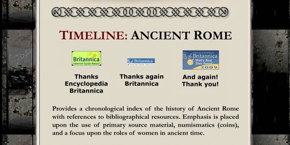 TIMELINE: ANCIENT ROME Web Site Awards
